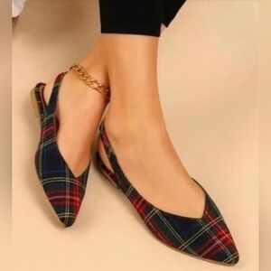Matiko Lori Tartan Slingback Flats